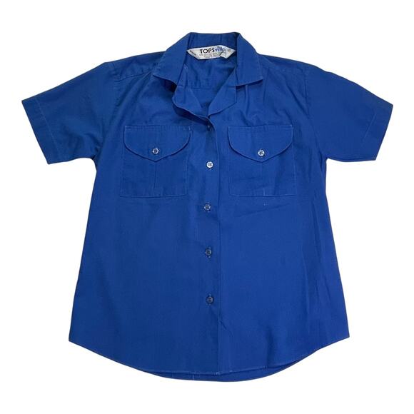 Vintage Topsville Boys Button-Up Shirt – Dark Blue – Size 6 – Made in Malaysia - Picture 4 of 5